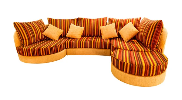 Orange sofa isolated with clipping path — Stock Photo, Image