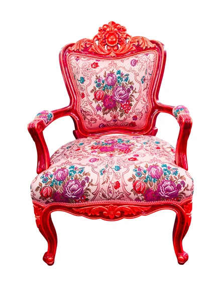 Red luxury armchair isolated with clipping path — Stock Photo, Image