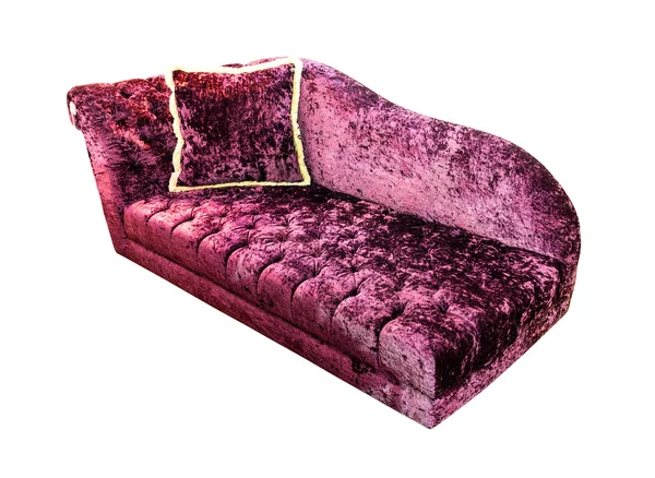 Purple sofa isolated with clipping path — Stock Photo, Image