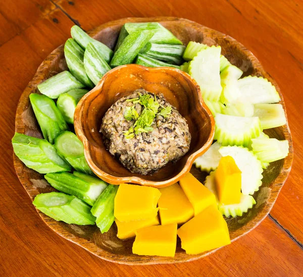 Mushroom chili sauce and vegetable thai food — Stock Photo, Image