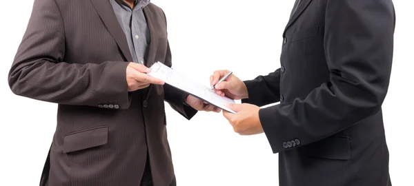 Homem de negócios assinatura contrato — Fotografia de Stock