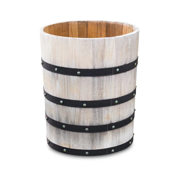 Wood bucket isolated with clipping path — Stock Photo, Image