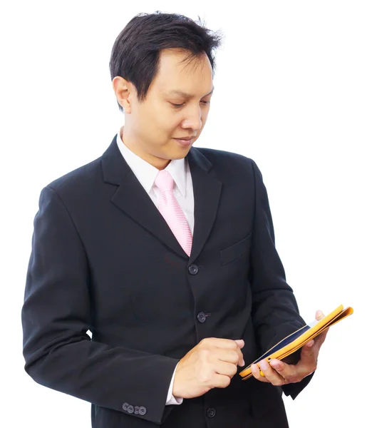 Business man hand using tablet PC — Stock Photo, Image