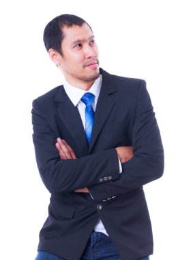 gülümseyen izole iş adamı