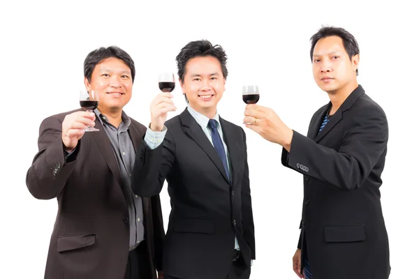 Homme d'affaires avec verre à vin — Photo