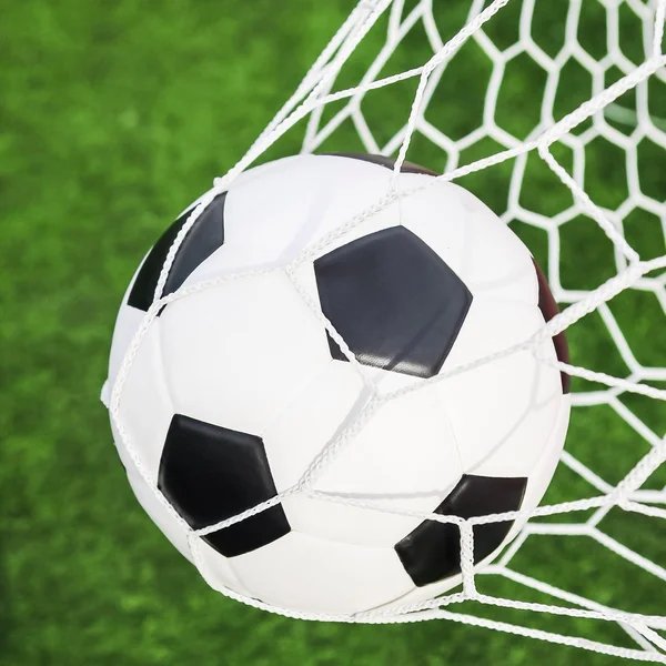 Calcio in rete goal — Foto Stock