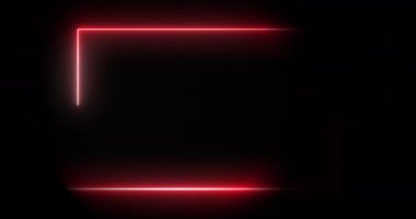 Siyah arkaplanda kırmızı neon çerçeve