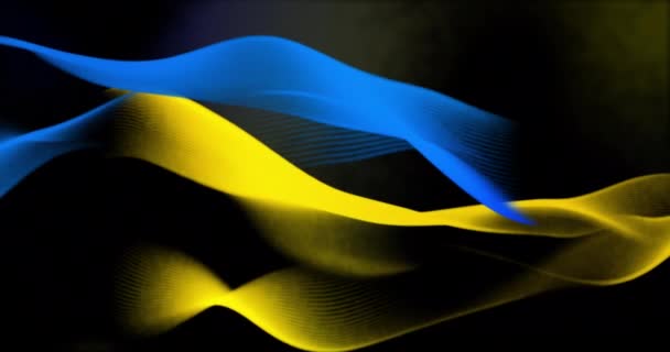 Abstract Blue Yellow Wavy Minimal Background — ストック動画