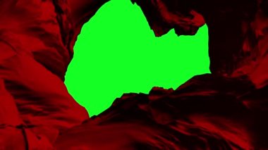 Red wavy background. Green Screen