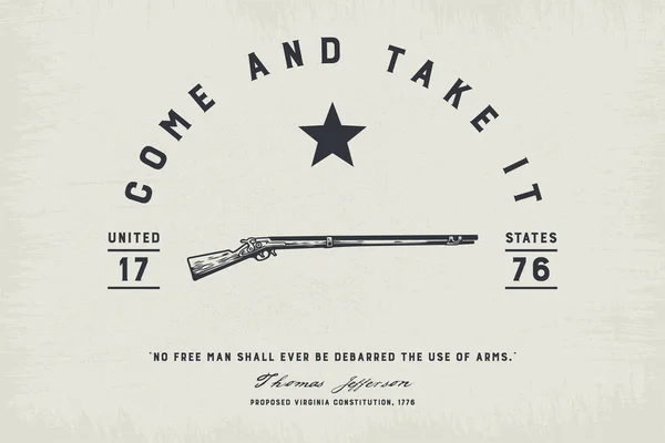 Come Take Musket Gun Print Eps10 Gráficos vectoriales