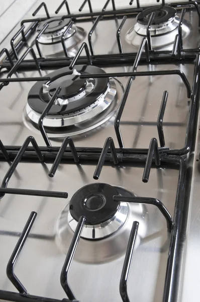 Gas oven with five rings — Stock Photo, Image