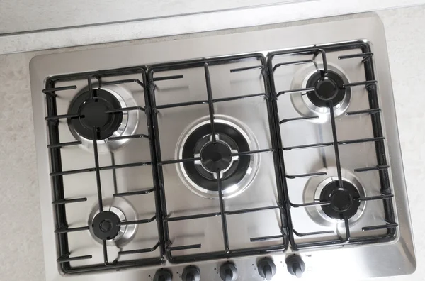 Gas oven with five rings — Stock Photo, Image