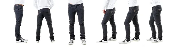 Lager dan een gordel - stijlvolle mannen kleding. Jeans. — Stockfoto