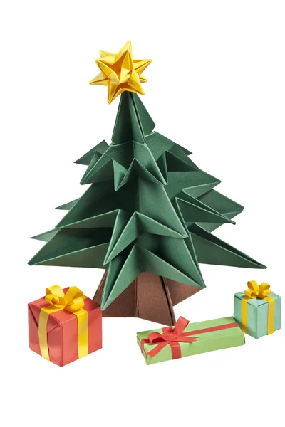 An origami Christmas tree — Stock Photo, Image
