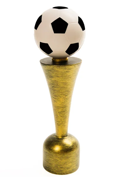 Trofeo de fútbol aislado sobre fondo blanco — Foto de Stock