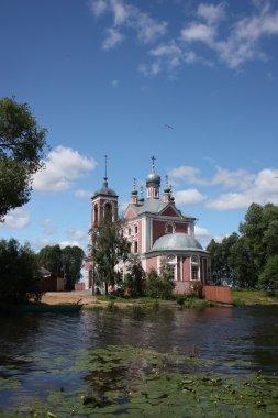 Pereslavl. Forty Martyrs Church in the mouth of the river Trubezh. clipart