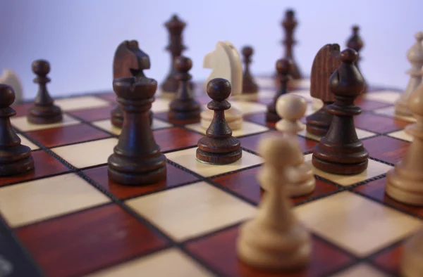 Chess game. Chess pieces on a chessboard — Stock Photo, Image