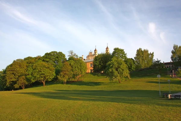 Litauen, Vilnius. Katholische Kirche im Park — Stockfoto