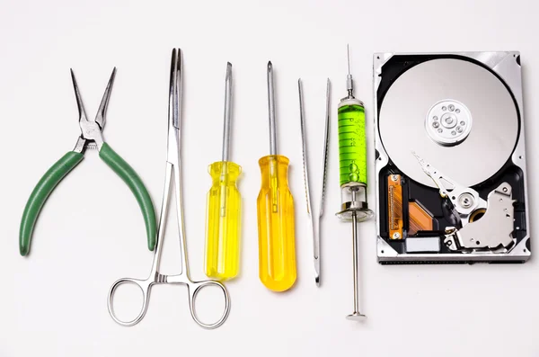Specjalne narzędzia do naprawy dysku twardego — Zdjęcie stockowe