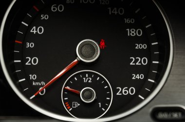 Close up of a car speedometer clipart