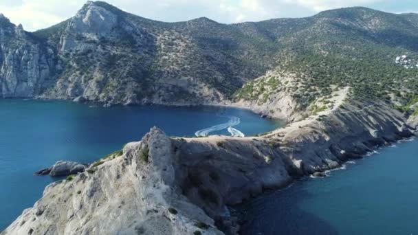 Aerial Footage Famous Paradise Bay Crimea Drone Footage — Αρχείο Βίντεο