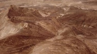 Aerial Cinematic Top Shot- Desert Landscape - Israel - Negev. High quality 4k footage