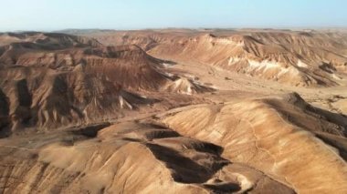 Aerial Cinematic Top Shot- Desert Landscape - Israel - Negev. High quality 4k footage