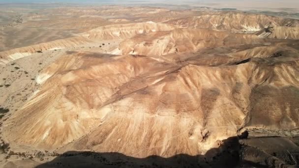 Aerial Cinematic Top Shot Desert Landscape Israel Negev High Quality — Stockvideo
