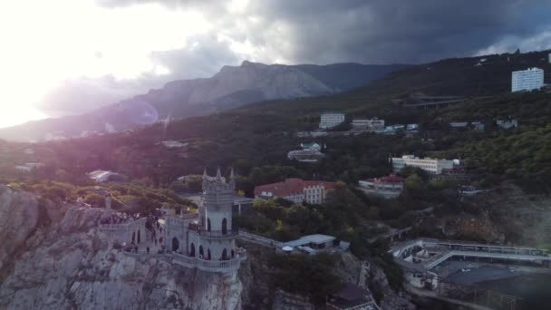 Gaspra Crimea Castle Swallows Nest Cape Todor Black Sea Coast — Stockvideo