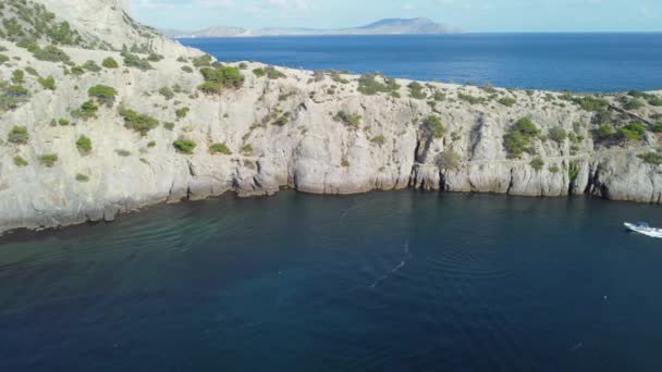 Aerial Footage Famous Paradise Bay Crimea Drone Footage — Αρχείο Βίντεο