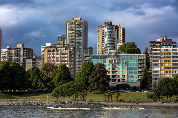 Bateaux Plaisance False Creek Centre Ville Vancouver Plage Les Quartiers — Photo