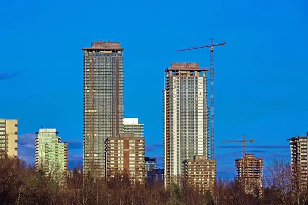 Construction New High Rise Buildings Coquitlam City Industrial Construction Site — Stock Photo, Image