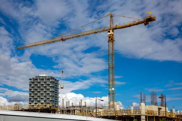 Nuova Costruzione Grattacieli Nella Città Burnaby Cantiere Industriale Attrezzature Edilizia — Foto Stock