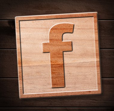 Facebook ahşap simgesi