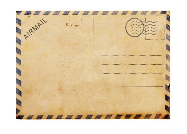 eski boş kartpostal beyaz arka plan