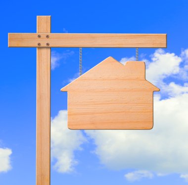 Real estate sign sky background. clipart