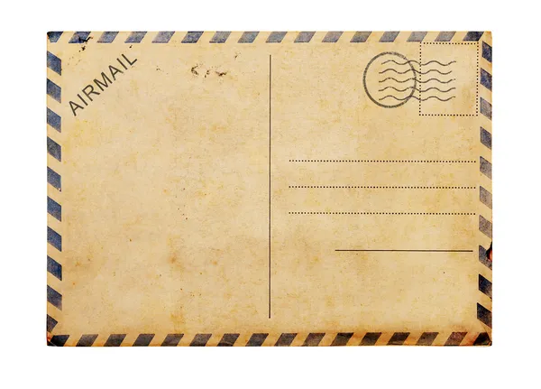 Antigo cartão postal em branco fundo branco — Fotografia de Stock
