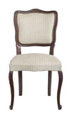 Vintage chair on white background, clipping path.