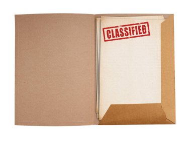 Classified folder isolated with clippig path.