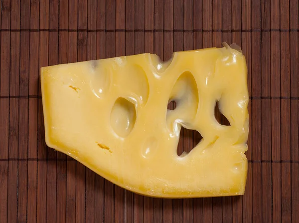 Piece Swiss Cheese Table — Stock Photo, Image