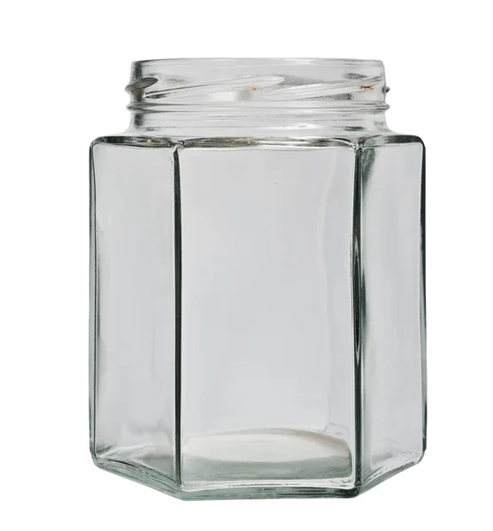 Glass Jar Isolated Clipping Path — Zdjęcie stockowe