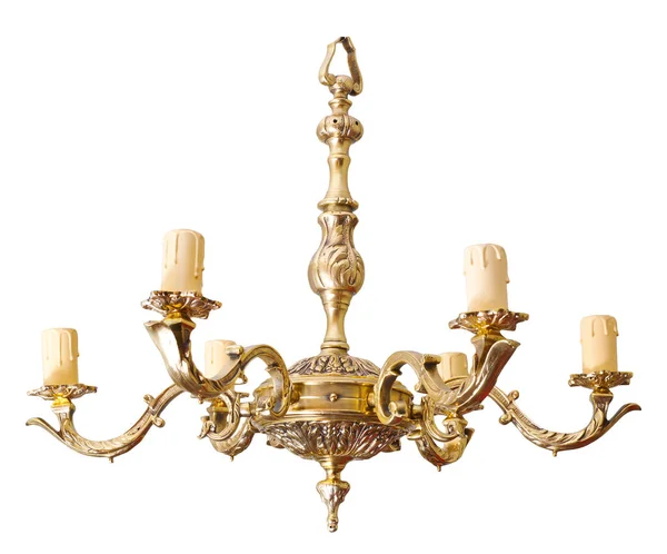 Vintage Chandelier Isolated White Background Clipping Path — 图库照片