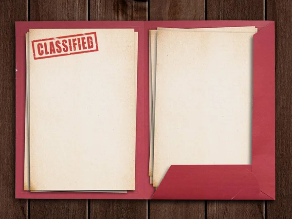 Classified Folder Wppden Background — Stockfoto