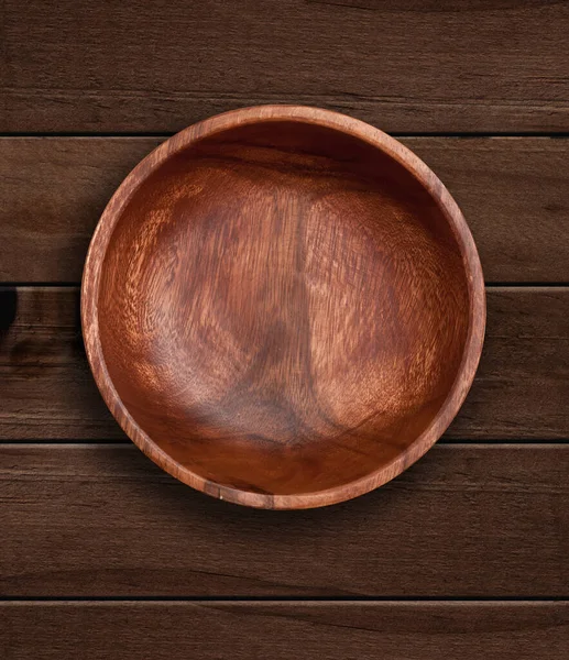木碗木背景上的顶视图 — 图库照片