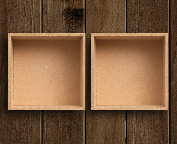 Two Boxes Wooden Surface — Stock Fotó