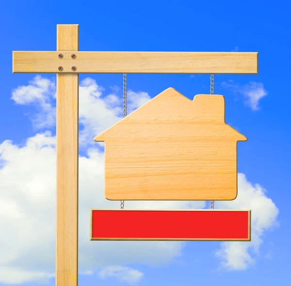 Real Estate Sign Blue Sky Clipping Path — Stock Photo, Image