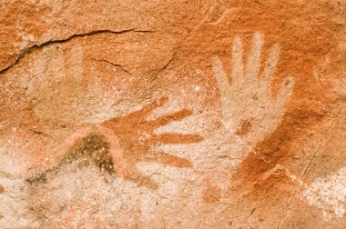 Ancient cave paintings in Patagonia, Argentina.