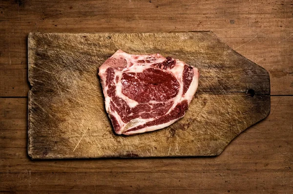 Steak Wooden Table — Fotografia de Stock