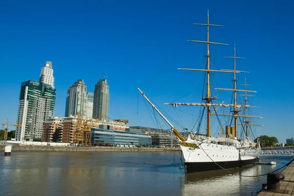 Old Frigate Buenos Aires Harbor — Stok fotoğraf