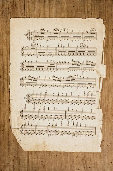 Old Paper Notes Background Music — Stockfoto